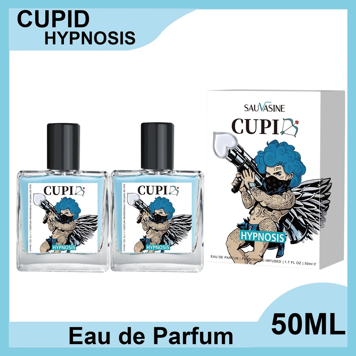 50ml Cupidon hypnose Parfum phéromone Cologne pour hommes longue durée Eau de Parfum haute qualité Hombre Parfum pour attirer les femmes