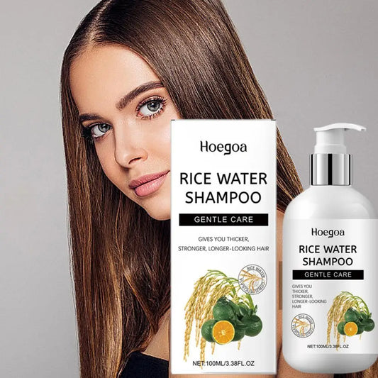 Shampoing au riz 100 ml-soin de nettoyage et de massage du cuir chevelu, hydratant pour cheveux doux, traitement capillaire nourrissant