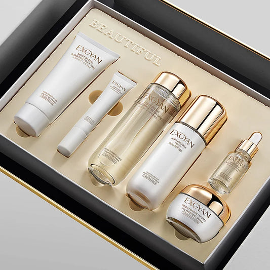Ensemble de soins pour la peau réparateur, crème pour le visage, nettoyant, toner, crème pour les yeux, sérum de levure Niacinamide, hydratant, éclaircissant, contrôle du sébum, soins de la peau, 6 pièces