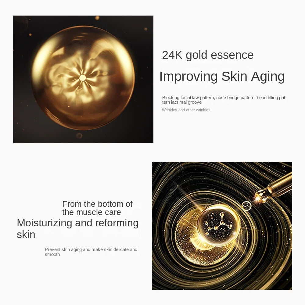 Kit de soins pour la peau en or 24K, hydratant, rétrécissement des pores, contrôle du sébum, Toner, crème pour le visage, émulsion, Essence pour le visage