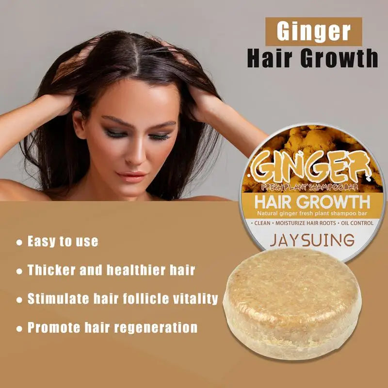 Shampoing au gingembre, savon biologique fait à la main, traité à froid, Anti-démangeaison, nettoyage, barre de contrôle de l'huile, favorise la croissance des cheveux, soins capillaires