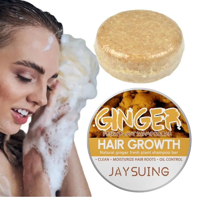 Shampoing au gingembre, savon biologique fait à la main, traité à froid, Anti-démangeaison, nettoyage, barre de contrôle de l'huile, favorise la croissance des cheveux, soins capillaires