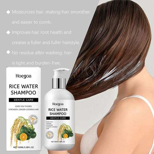 Shampoing au riz 100 ml-soin de nettoyage et de massage du cuir chevelu, hydratant pour cheveux doux, traitement capillaire nourrissant